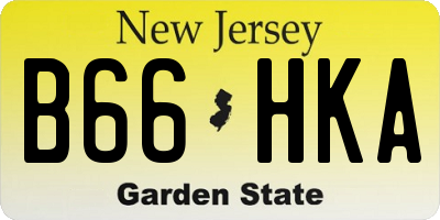 NJ license plate B66HKA