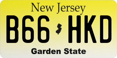 NJ license plate B66HKD