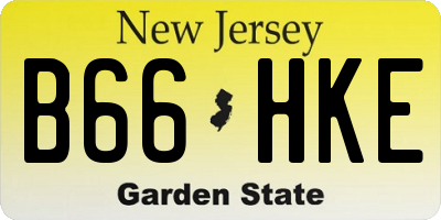 NJ license plate B66HKE