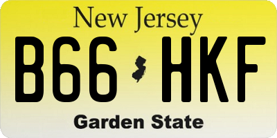 NJ license plate B66HKF
