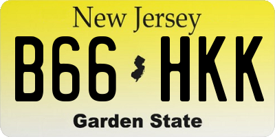 NJ license plate B66HKK