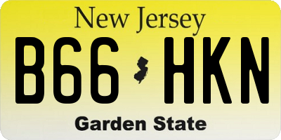 NJ license plate B66HKN