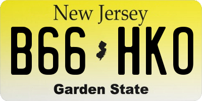 NJ license plate B66HKO