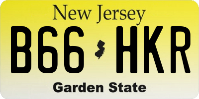 NJ license plate B66HKR