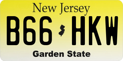NJ license plate B66HKW