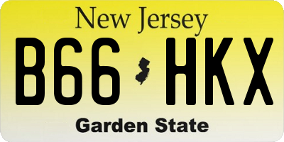 NJ license plate B66HKX