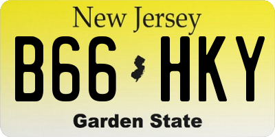 NJ license plate B66HKY