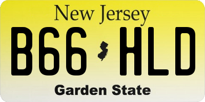 NJ license plate B66HLD