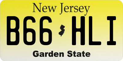NJ license plate B66HLI