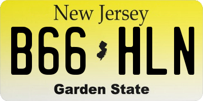 NJ license plate B66HLN