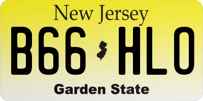 NJ license plate B66HLO