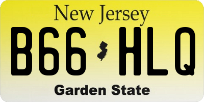 NJ license plate B66HLQ