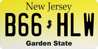 NJ license plate B66HLW