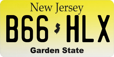 NJ license plate B66HLX
