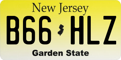 NJ license plate B66HLZ