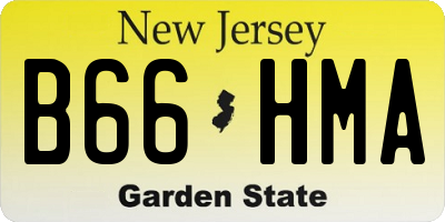 NJ license plate B66HMA