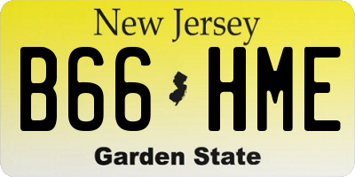 NJ license plate B66HME
