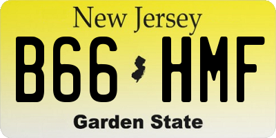 NJ license plate B66HMF