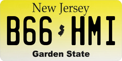 NJ license plate B66HMI