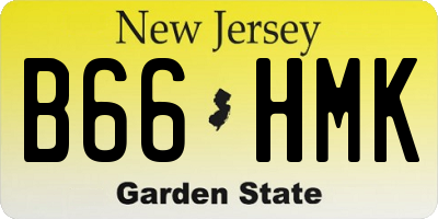 NJ license plate B66HMK