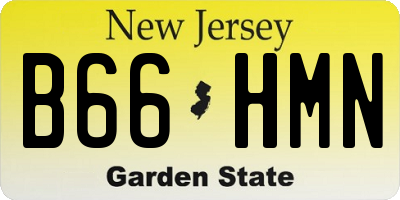 NJ license plate B66HMN