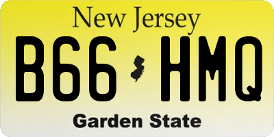 NJ license plate B66HMQ