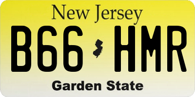 NJ license plate B66HMR