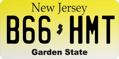 NJ license plate B66HMT