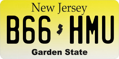 NJ license plate B66HMU