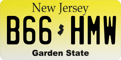 NJ license plate B66HMW