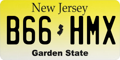 NJ license plate B66HMX