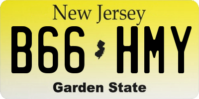 NJ license plate B66HMY