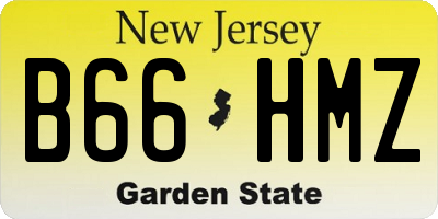 NJ license plate B66HMZ