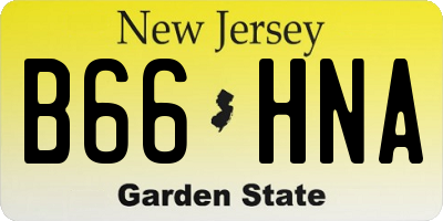 NJ license plate B66HNA