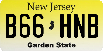 NJ license plate B66HNB