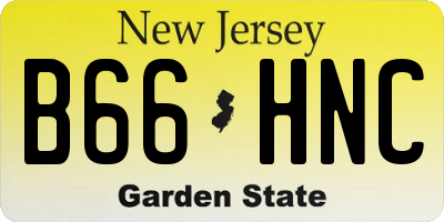 NJ license plate B66HNC