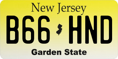NJ license plate B66HND