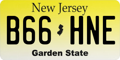 NJ license plate B66HNE