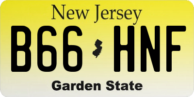 NJ license plate B66HNF