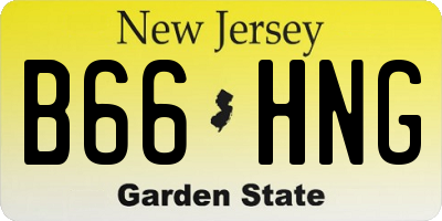 NJ license plate B66HNG