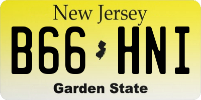 NJ license plate B66HNI
