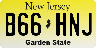 NJ license plate B66HNJ