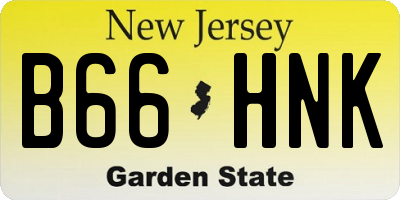 NJ license plate B66HNK