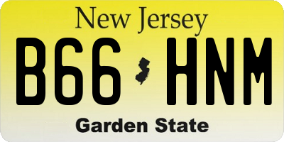 NJ license plate B66HNM