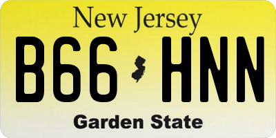 NJ license plate B66HNN