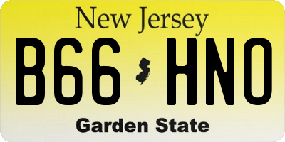 NJ license plate B66HNO