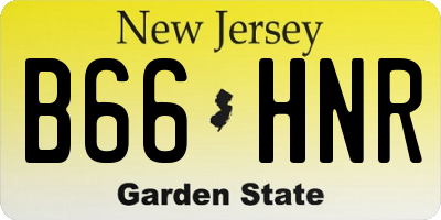 NJ license plate B66HNR