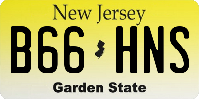 NJ license plate B66HNS