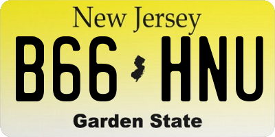 NJ license plate B66HNU