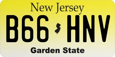 NJ license plate B66HNV